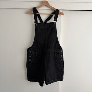 NWT Madewell Black Jean overall shorts size Large